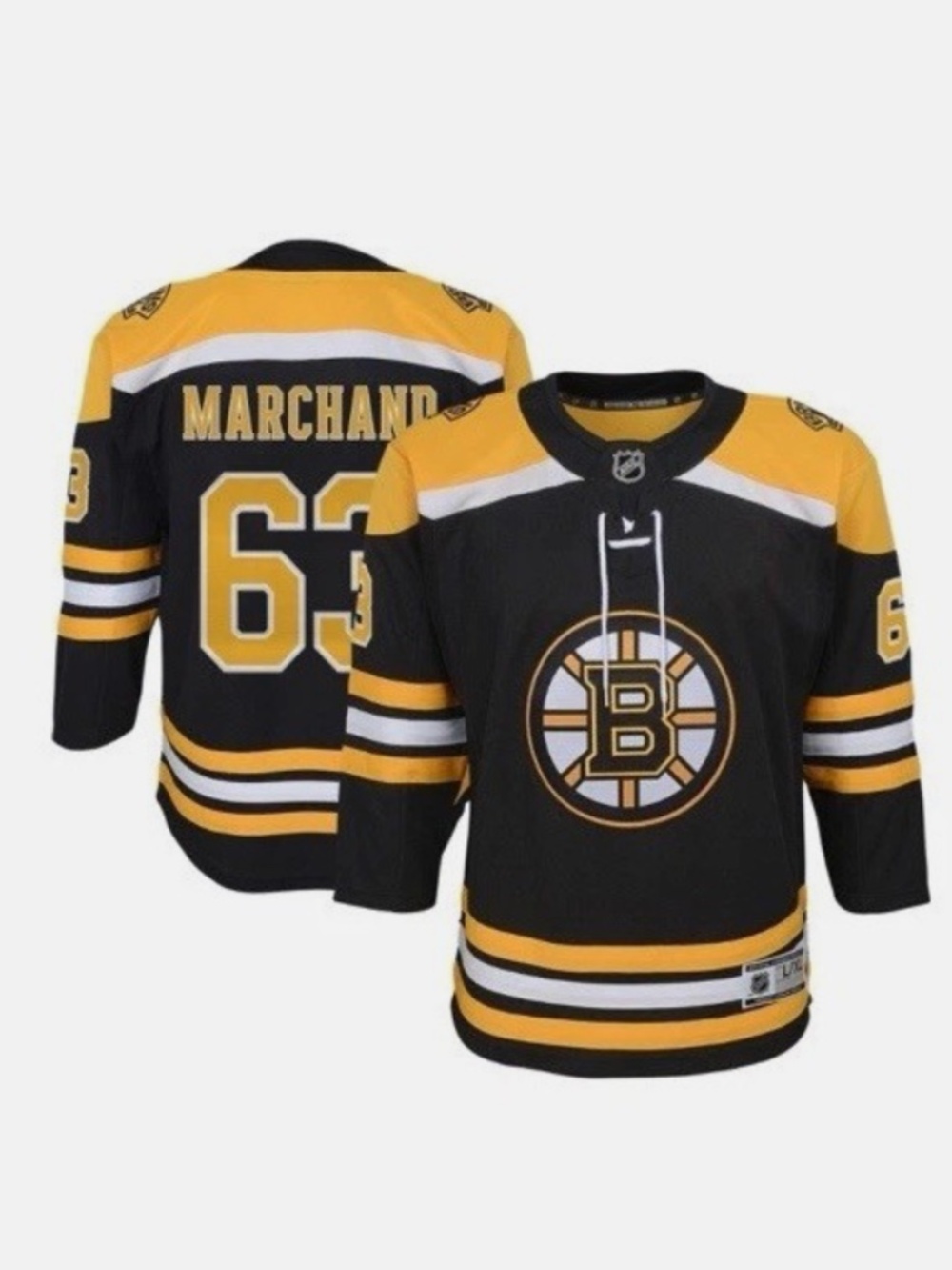 Official Boston Bruins Brad Marchand youth Premier Jersey L/XL